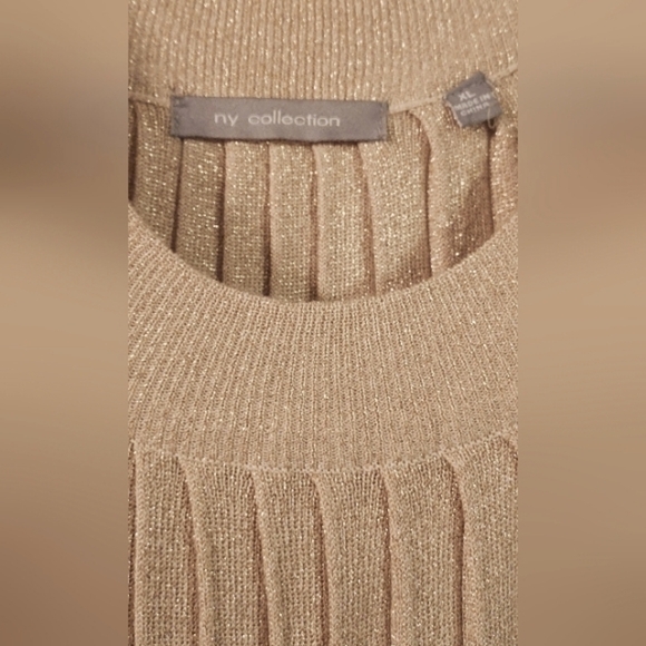 Ny Collection Metallic Gold Flared Sleeve Sweater Size XL. - Picture 2 of 3